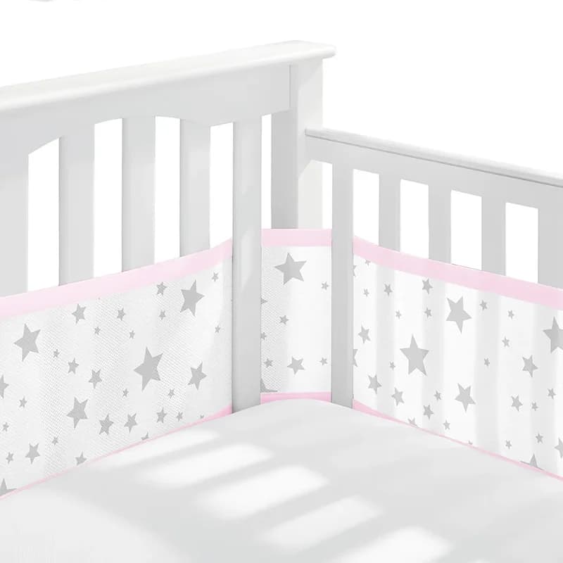 Doublure de lit en maille respirante pour lit de bébé, garde-corps en coton, pare-chocs épais, prote