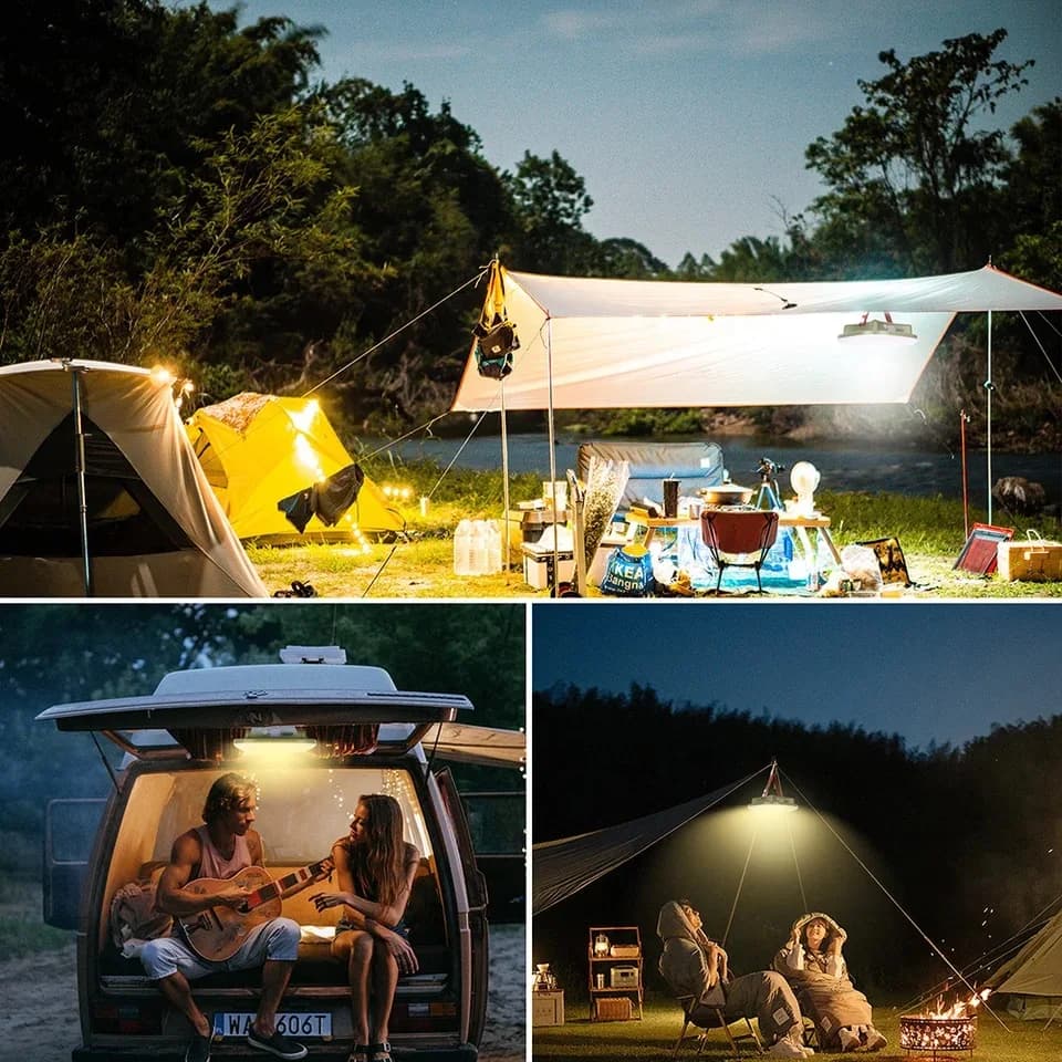 Lanterne solaire de Camping Rechargeable 20000mAh, batterie haute puissance, lampe LED pour tente, a