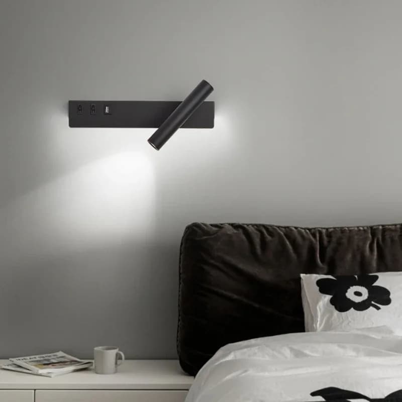 Mur LED lumières avec interrupteur USB rotatif réglable lecture projecteur chambre chevet Foyer coul