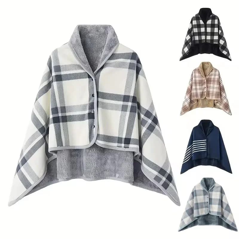 Couverture châle en flanelle, 1 pièce, portable, paresseux, décontracté, chaud, pour le bureau, pour