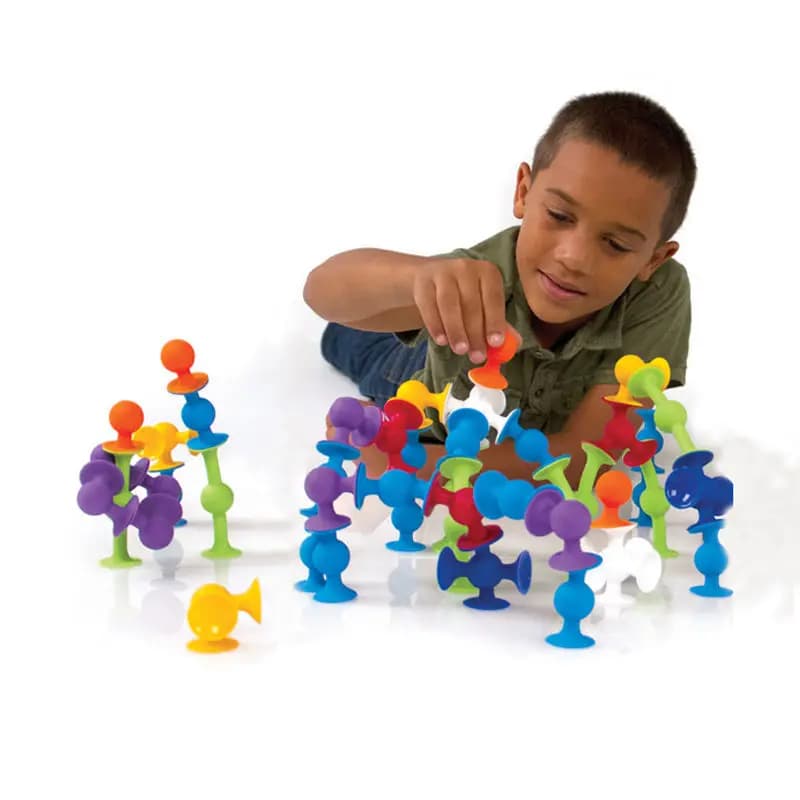 19 pièces ventouses assemblés jouets drôle bloc de Silicone modèle jouets de Construction ventouse v