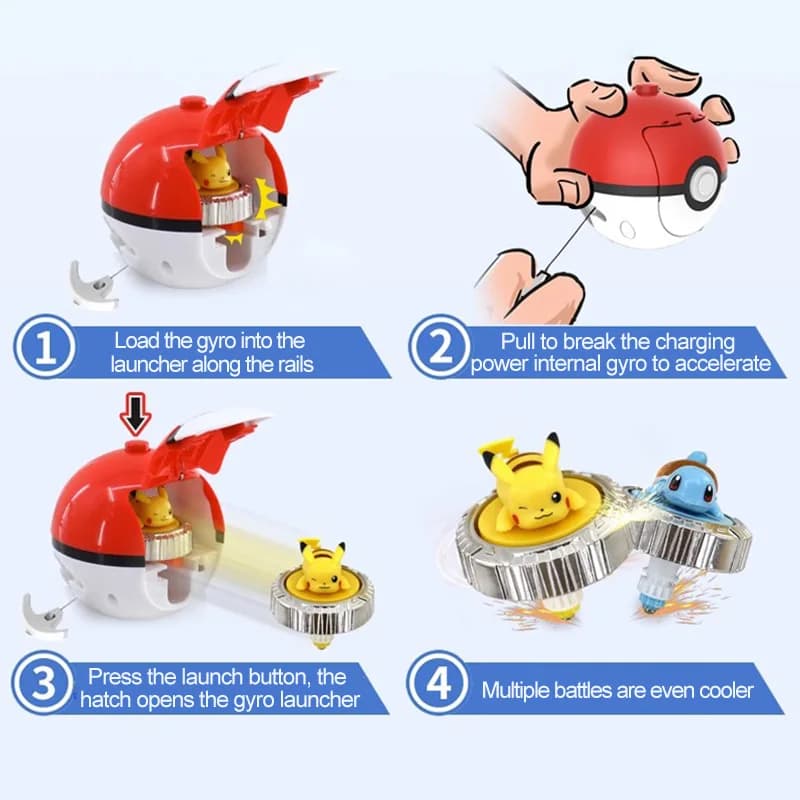 Pokemon toupie balle jouet figurine originale Pikachu Charmander écureuil Mew Eevee boîte gyroscope 