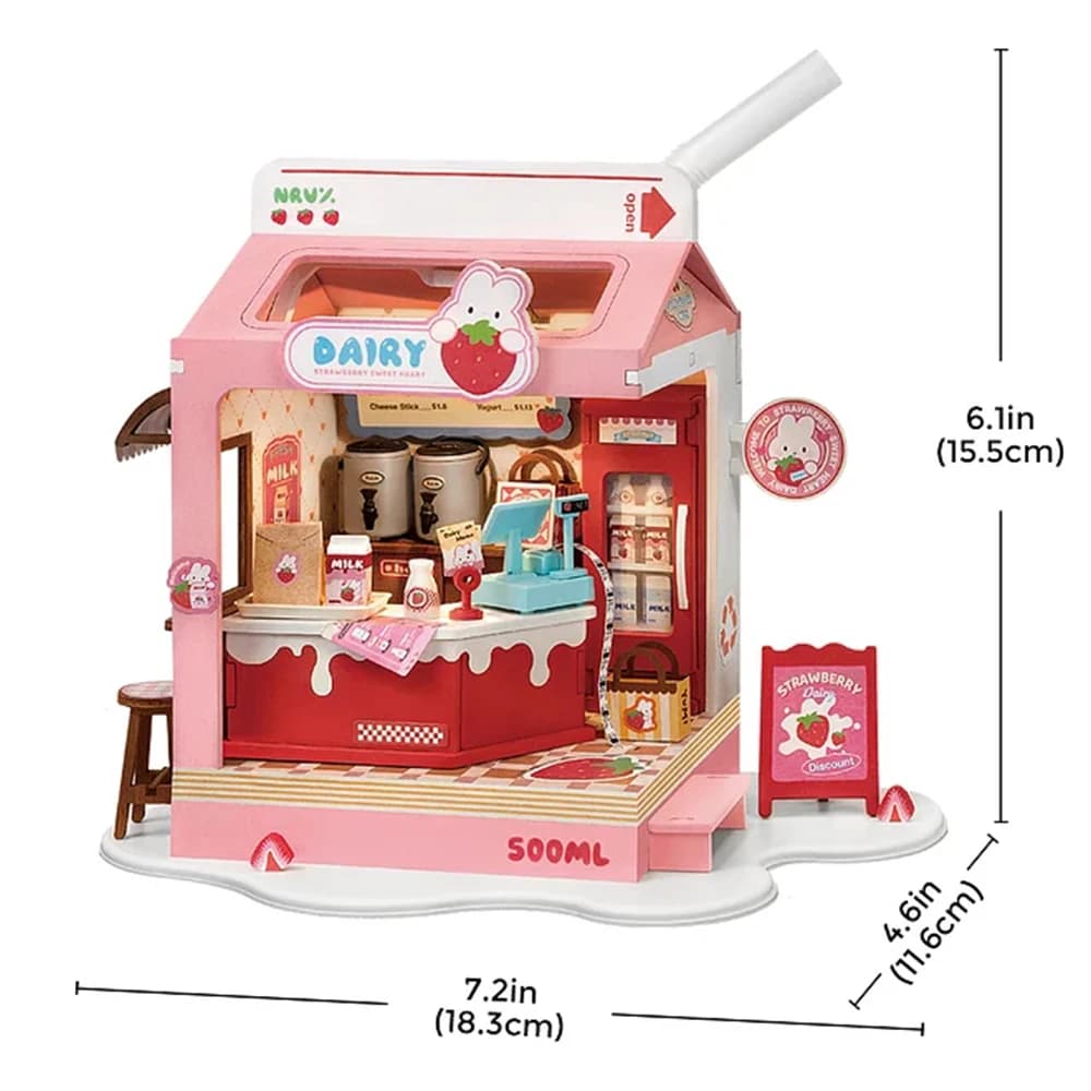 Rolife Miniature maison de poupée boîte de nourriture boutique bricolage Miniature maison Kit Dioram