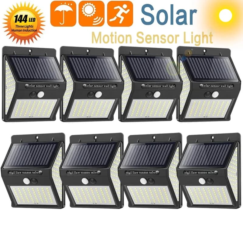 Offre spéciale 144 LED lumière solaire sans fil PIR capteur de mouvement étanche applique solaire al