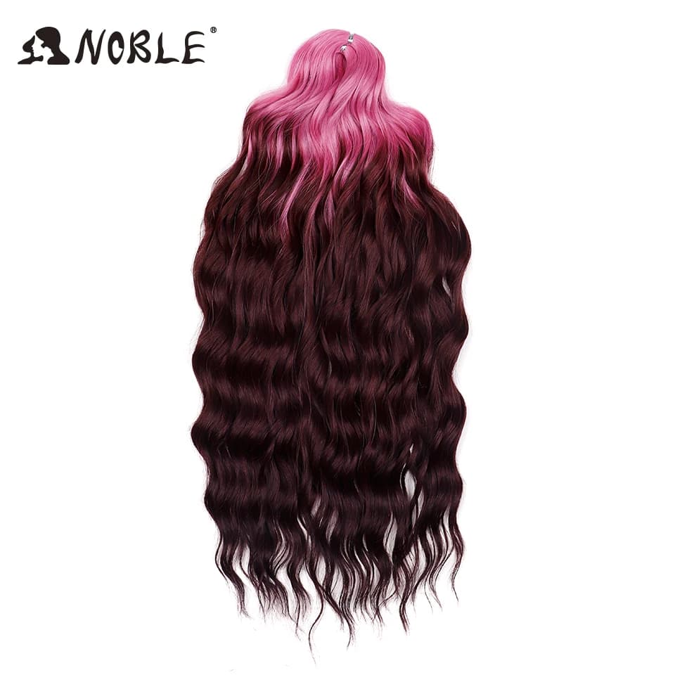 Noble 24 pouces cheveux synthétiques vague d'eau tressage Extensions de cheveux Ombre arc-en-ciel co