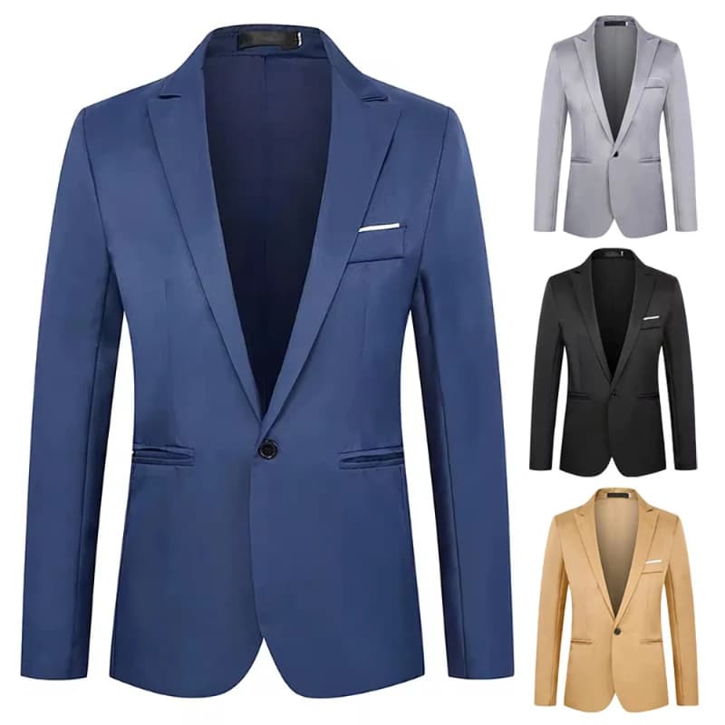 Veste de costume d'affaires décontractée pour hommes, tendance, légère, luxueuse, Slim, sans repassa