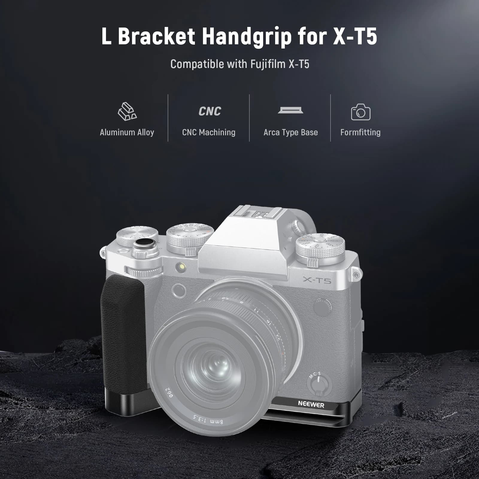 NEEpacks X-T5 L Forme Grip pour FUJIFILM X-T5 Caméra Arca Plaque Avec Côté Grip Vidéo Trépied Plaque
