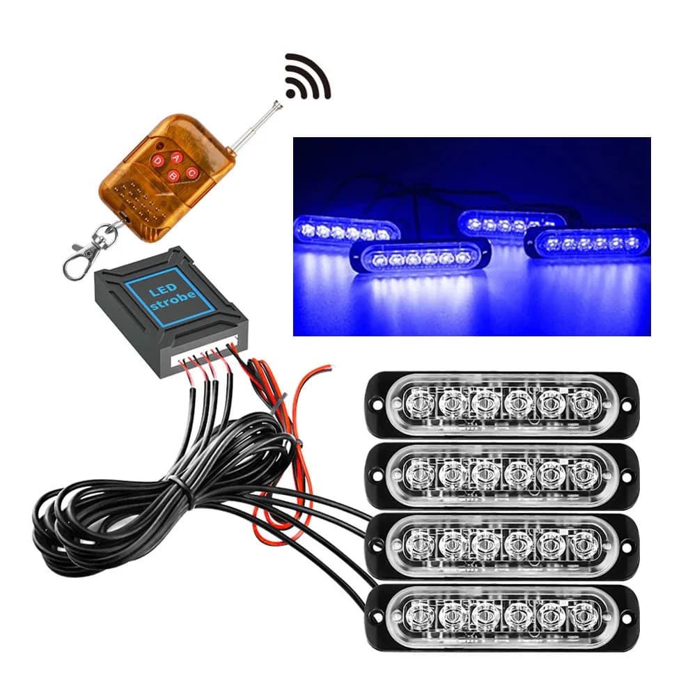 Lumière stroboscopique de Police pour gril de voiture, rouge, bleu, jaune, lampes d'urgence pour voi