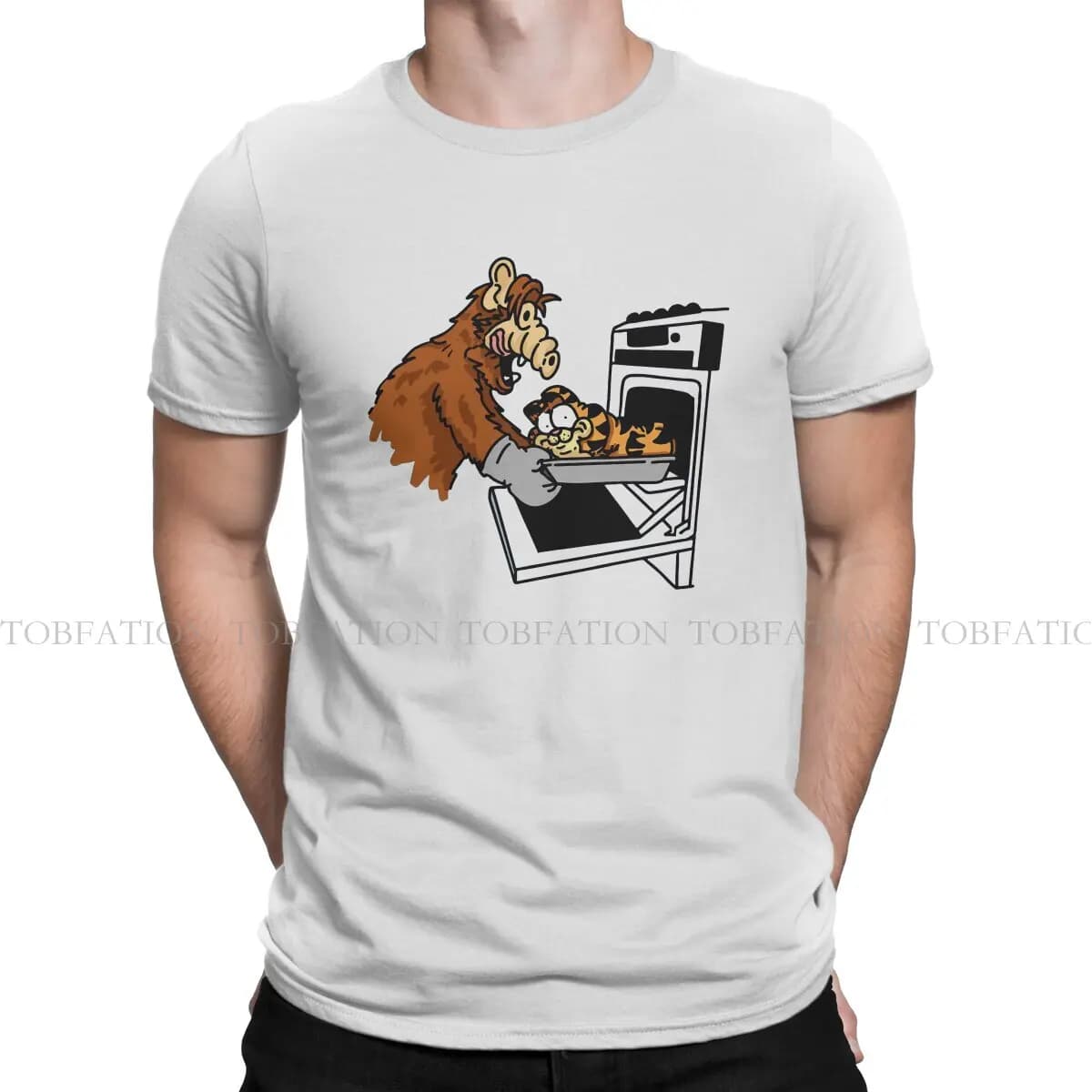 T-shirt graphique ALF Lasagna pour hommes, T-shirt Harajuku en coton, Vintage, Punk, Été