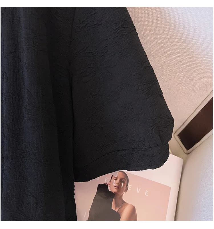 Robe à col mi-ouvert pour femmes, 150 noix, buste grande taille, été, noir, rose, blanc, 5XL, 6XL, 7