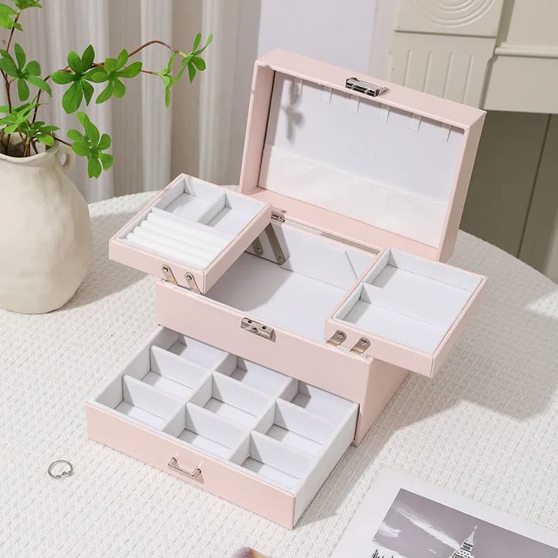 Boîte de rangement pour bijoux, grandes boîtes à bijoux pour femmes et filles, boîte de rangement po