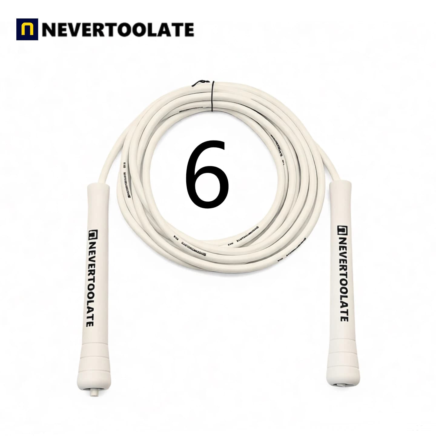 JR100-6 Corde à sauter en PVC de 6 mm de diamètre AVEC NOYAU FILETÉ, 3,2 mètres de long, poignée moy