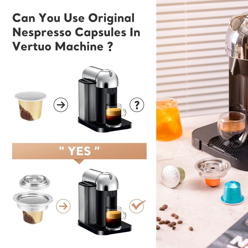 Adaptateur de capsules réutilisables iCafilas pour Machine Vertuo Next Pop, Compatible avec les dose
