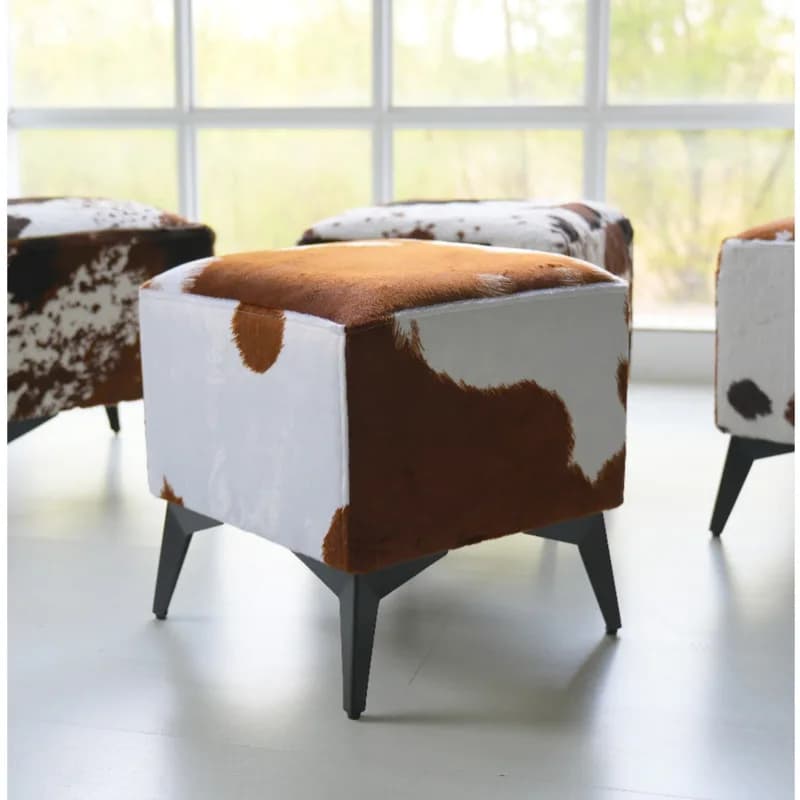 Banc de canapé en cuir de vachette pour salon, tabouret Proxy pour chaussures, éponge à haute élasti