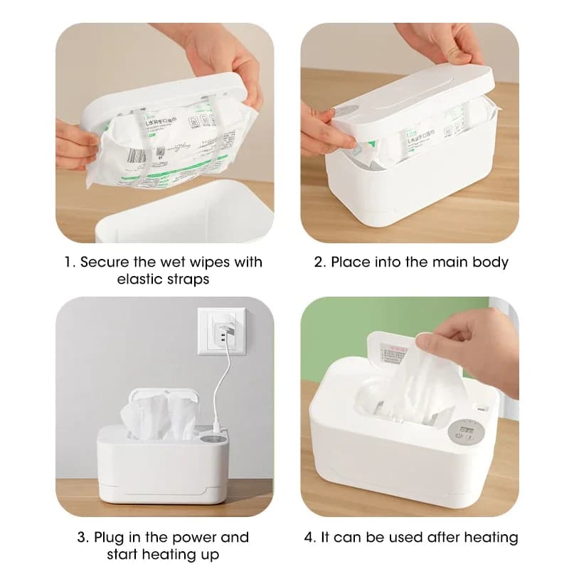 Chauffe-lingettes humides pour bébé, avec affichage LED, distributeur de serviettes humides, Portabl