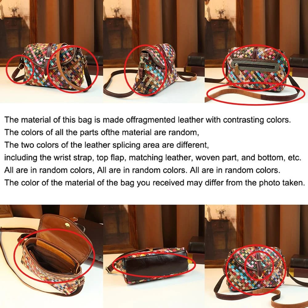 Sac bandoulière bohème en cuir véritable tissé à la main pour femme, style ethnique, sac à bandouliè