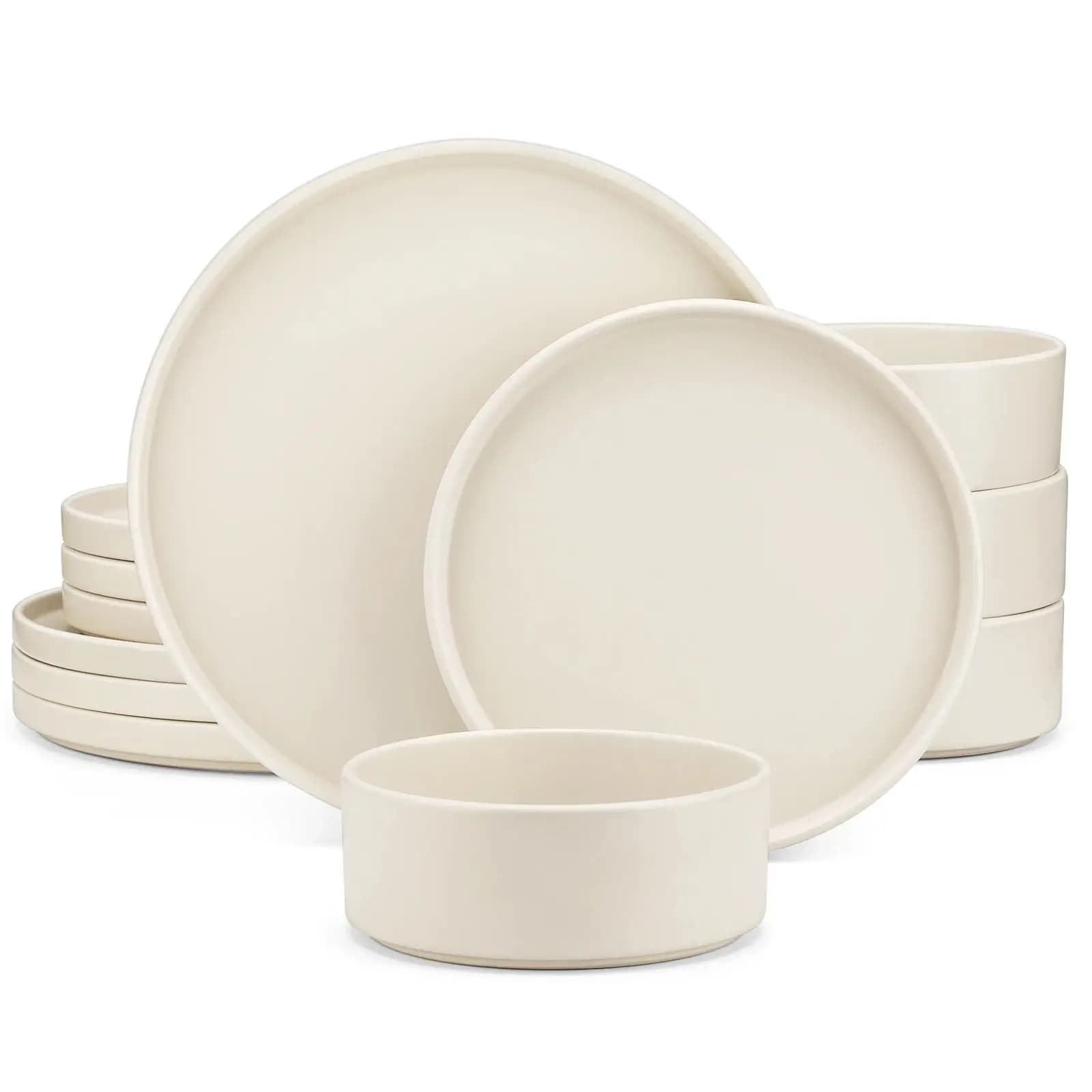 Wars CASbucVENUS-Service en grès blanc, série crème, avec que/ assiette à dessert/bol pour 4/24/36 p