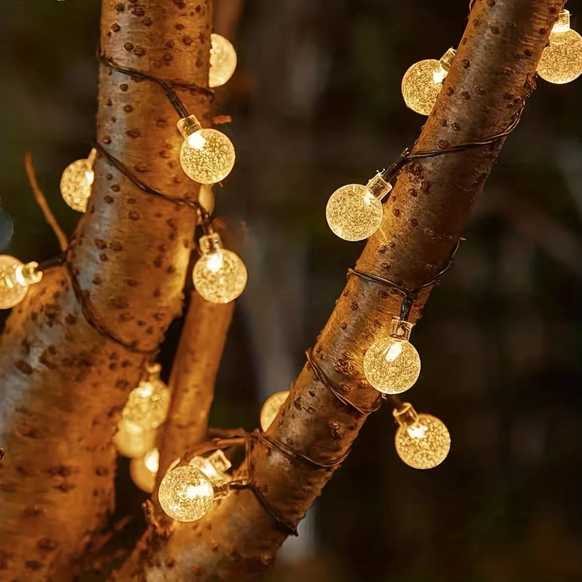 Guirlande solaire Globe en cristal IP65, 39 pieds, 100 LED, 8 Modes d'éclairage, lumières extérieure