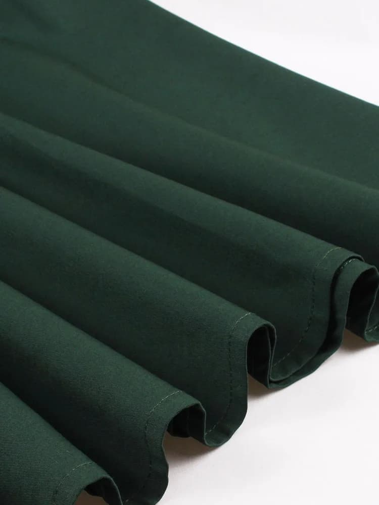 Tonval-Robe longue à col montant et manches mi-longues pour femmes, robes d'été vertes élégantes, oc