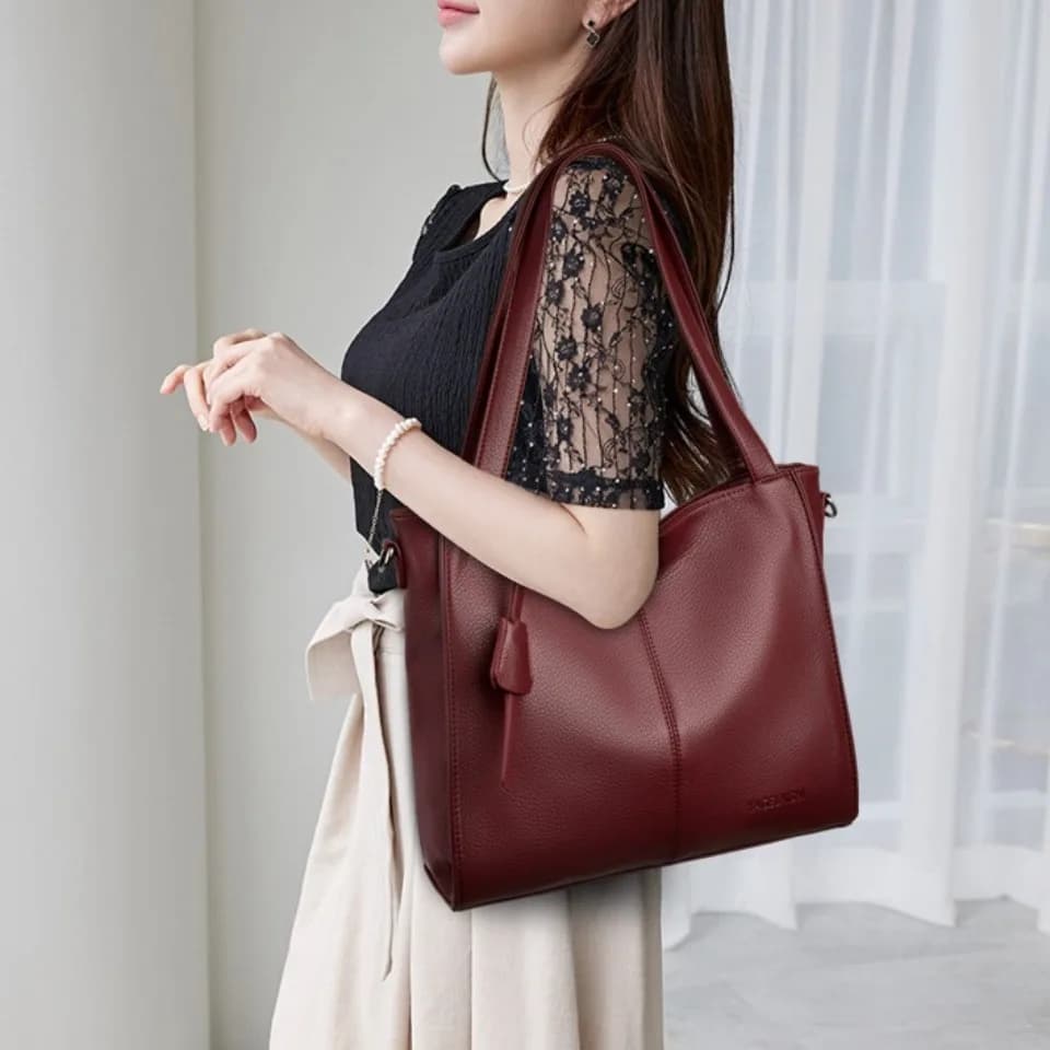 Véritable marque Top qualité en cuir Sac fourre-tout décontracté sacs à Main de luxe femmes sacs con