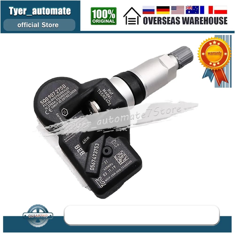 4 pièces 5Q 0907275 Système de surveillance TPMS de capteur de pression des pneus B, pour Audi RS3 B