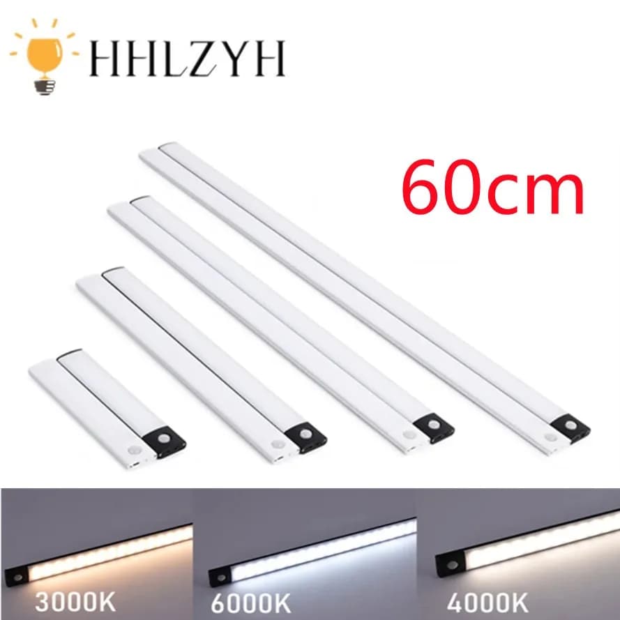 HHLZYH capteur de mouvement sous armoire LED veilleuse USB Rechargeable placard lumière cuisine cham