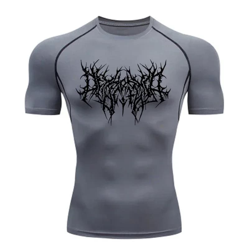 T-shirt homme course Sport T-shirt hommes Compression Fitness hauts T-shirt séchage rapide entraînem