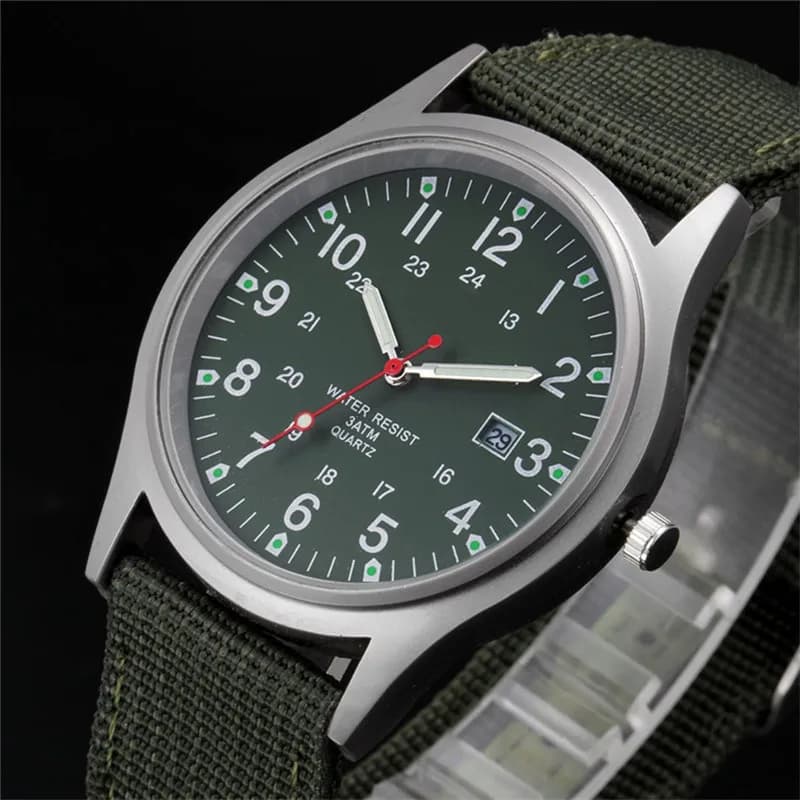 Garçons marque pas cher montres hommes mode décontracté bracelet en Nylon sport armée cadeaux Date Q