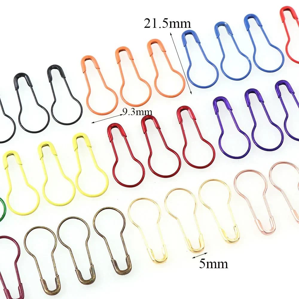 Épingles d'ampoule de sécurité colorées, 100 pièces, points de Crochet, Clips métalliques, marqueur,