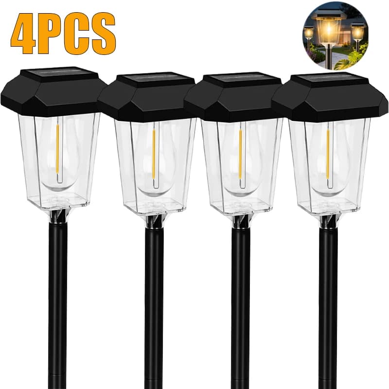 Lampes solaires d'extérieur à piquet, étanches, à allumage et extinction automatiques au crépuscule,