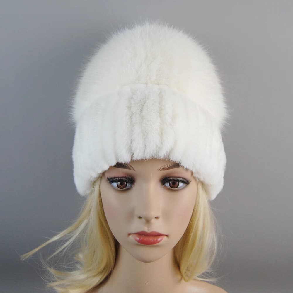 Russie nouveau Style femmes réel véritable fourrure de renard bonnets chapeau filles naturel réel Re