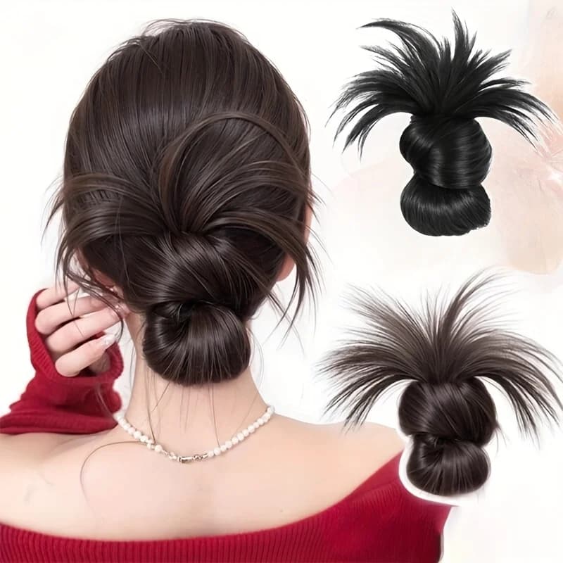 Chignon synthétique bas queue de cheval cheveux naturel moelleux griffe pince Chignon cheveux pour f