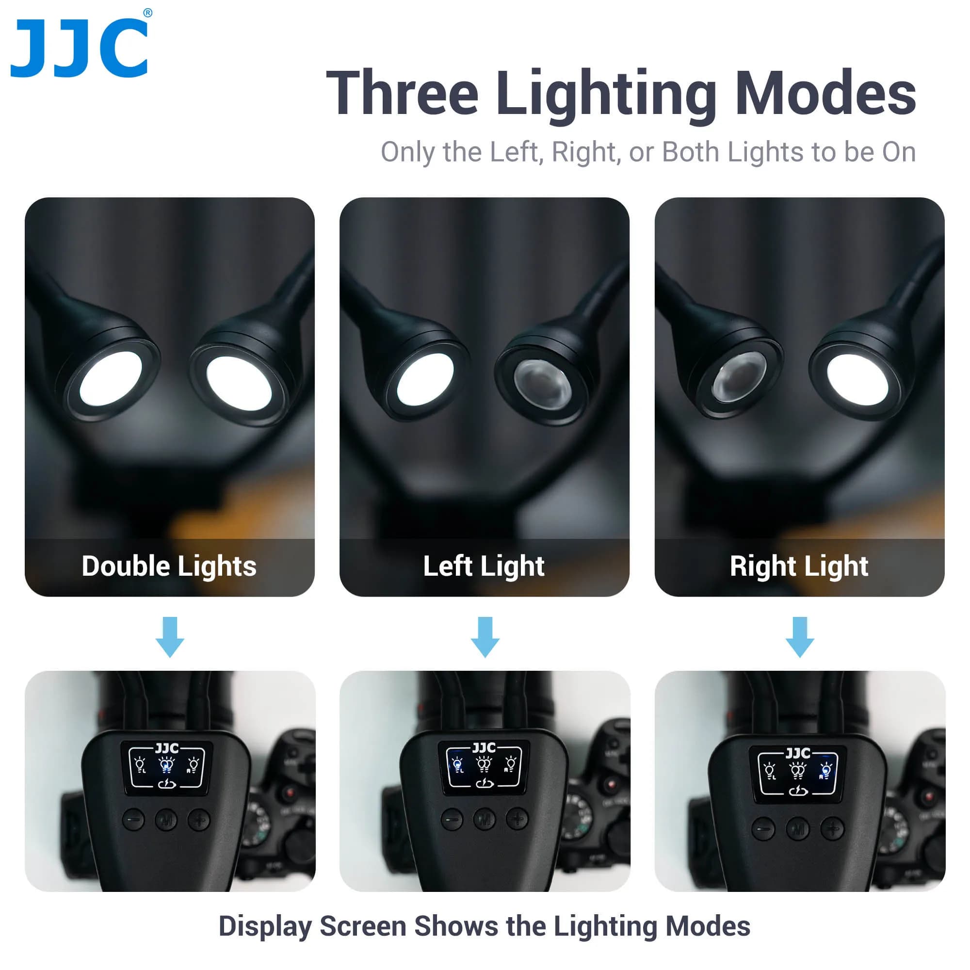JJC LED Macro bras lumière avec 10 niveaux de luminosité réglable Macro photographie éclairage pour 