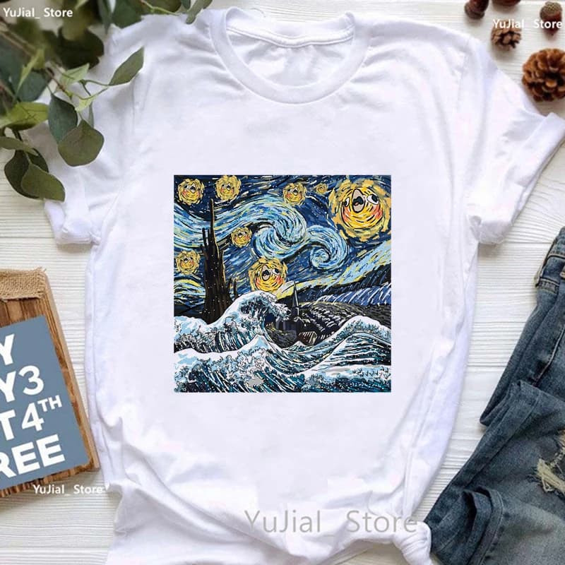 T-shirt imprimé pour femme, cool, calopsitte, perroquet, art, ciel étoilé, drôle, mode estivale, est