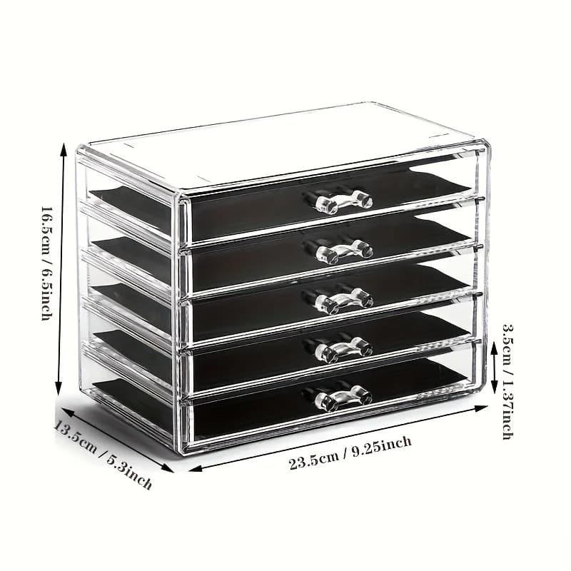 Tiroir acrylique transparent à 3/5 couches, organisateur de bureau pour bureau, porte-crayons, grand