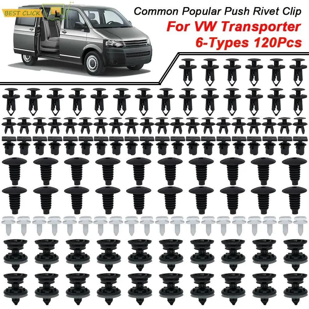 Clips de doublure de garniture de voiture, 120x, pour VW Transporter T4 T5 T6, retenue de pare-chocs