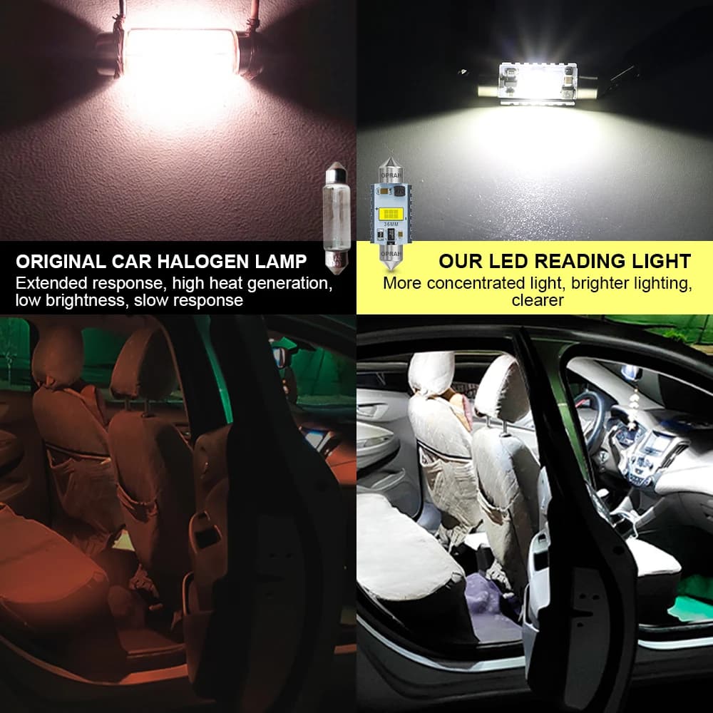 Lampe LED Canbus C10W C5W pour voiture, haute puissance, sans erreur, ampoule de lecture pour intéri