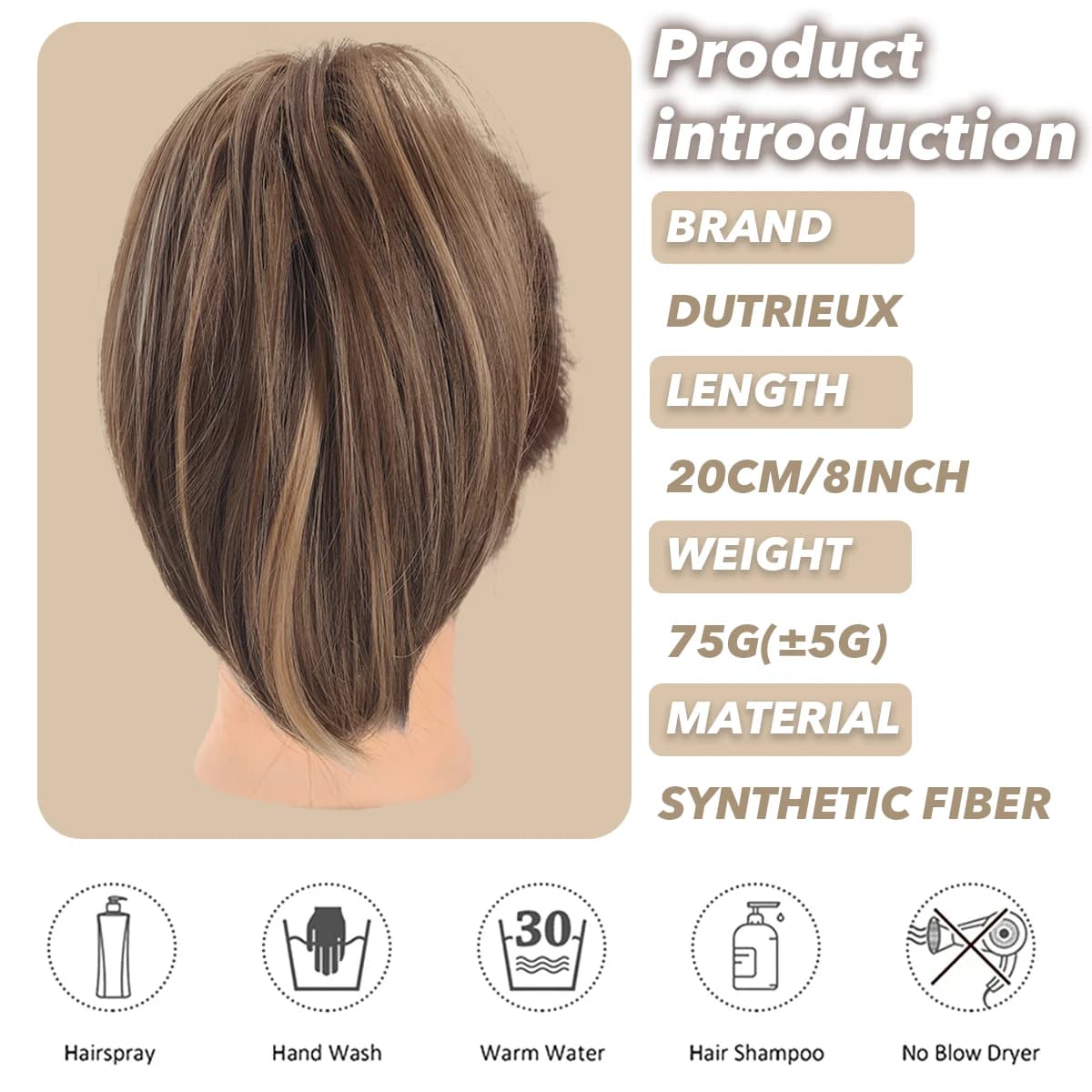 Chouchous synthétiques à griffes élégantes pour femmes, Chignon en désordre, queue de cheval lisse, 