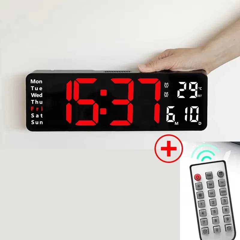 Horloge murale électronique intelligente USB silencieuse à LED, horloge de bureau moderne, alarme no