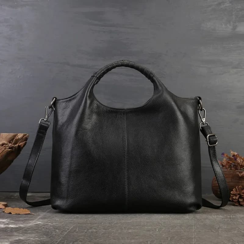 Sac fourre-tout Vintage en cuir véritable pour femmes, fourre-tout de bonne qualité, grand sac à ban