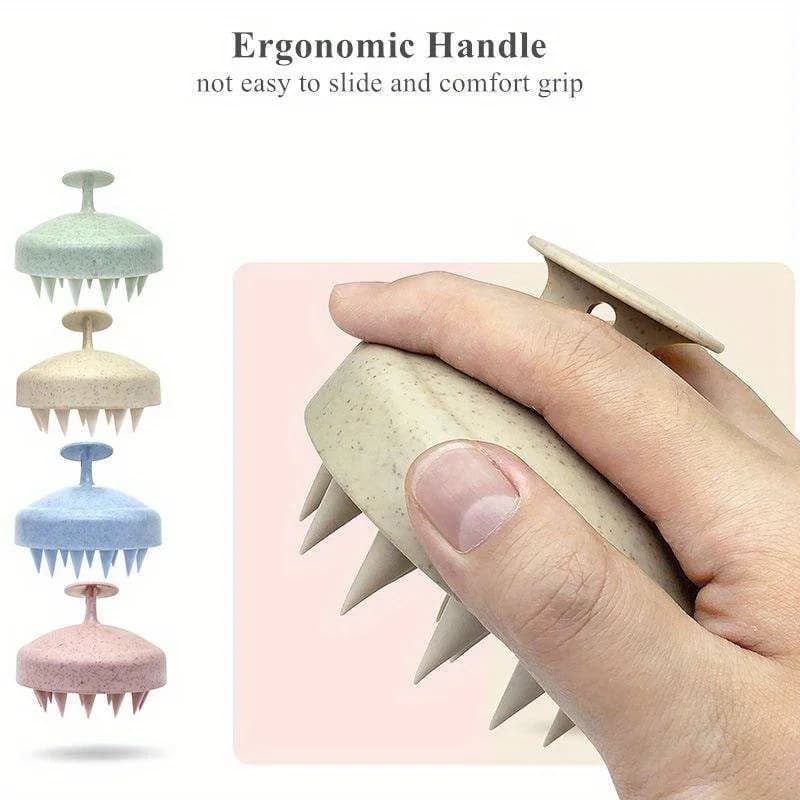 Ensemble de brosses à cheveux écologiques à poils souples et masseur de cuir chevelu en silicone por