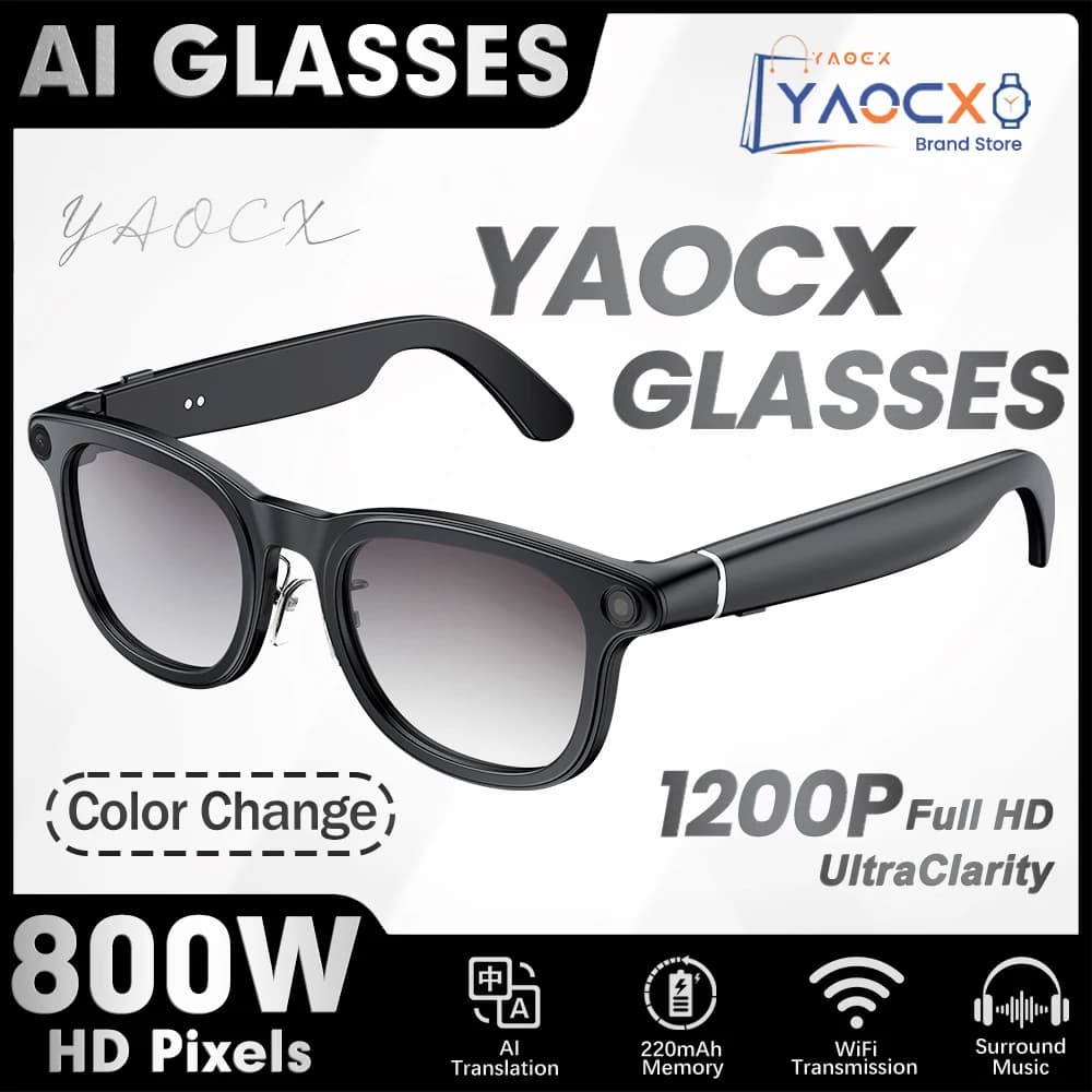 Nouvelles Lunettes Intelligentes IA 2026 avec Assistant Vocal IA, Reconnaissance d'Image IA, Caméra 