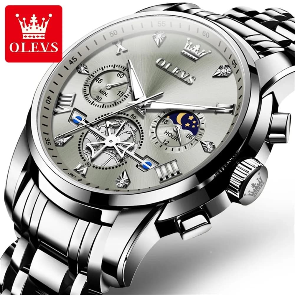 OLEVS 2856 montres pour hommes classique multifonctionnel Fltwheel chronographe Original montre-brac