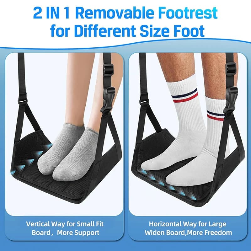 Hamac pour les pieds d'avion, avec coussin de sécurité, sangle réglable, avec mousse de menstruation