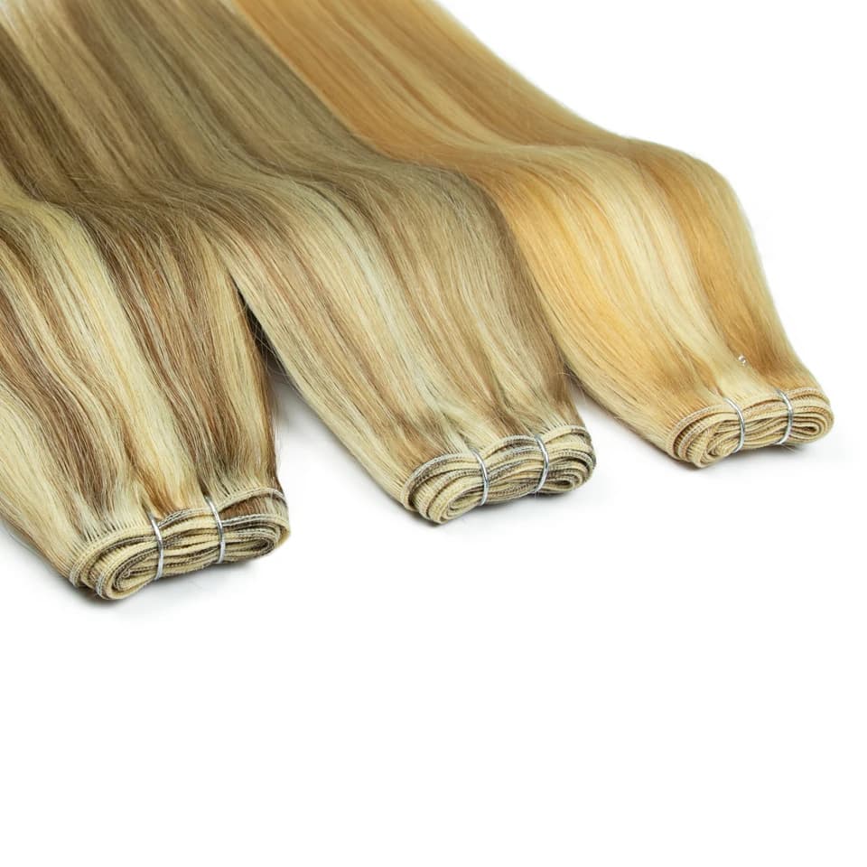 Lots de mèches de cheveux naturels élégants pour femmes 4 #   Extensions de cheveux humains couleur 