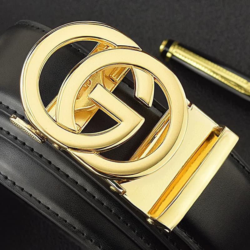 Ceinture en cuir véritable pour homme, sangle de taille exquise classique, lettre G, marque célèbre,
