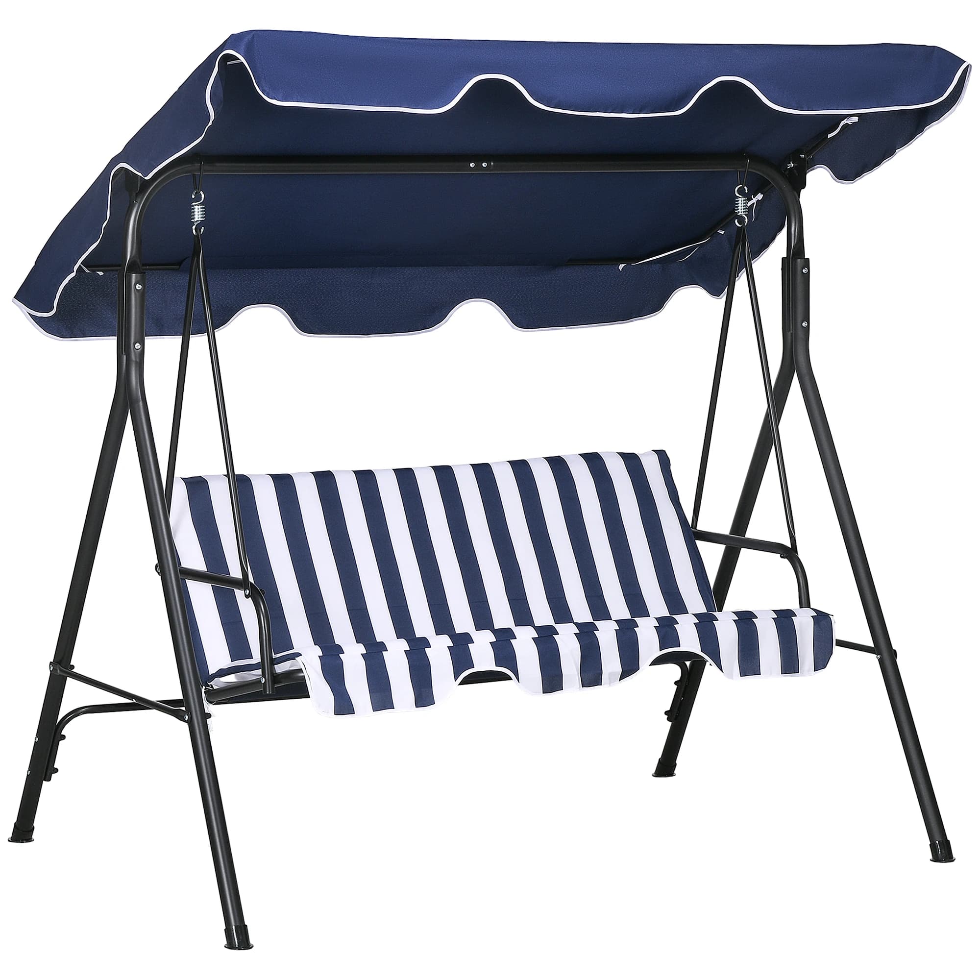 Balançoire de porche, hamac, banc, chaise longue, en acier, 3 places, rembourré, pour l'extérieur, a