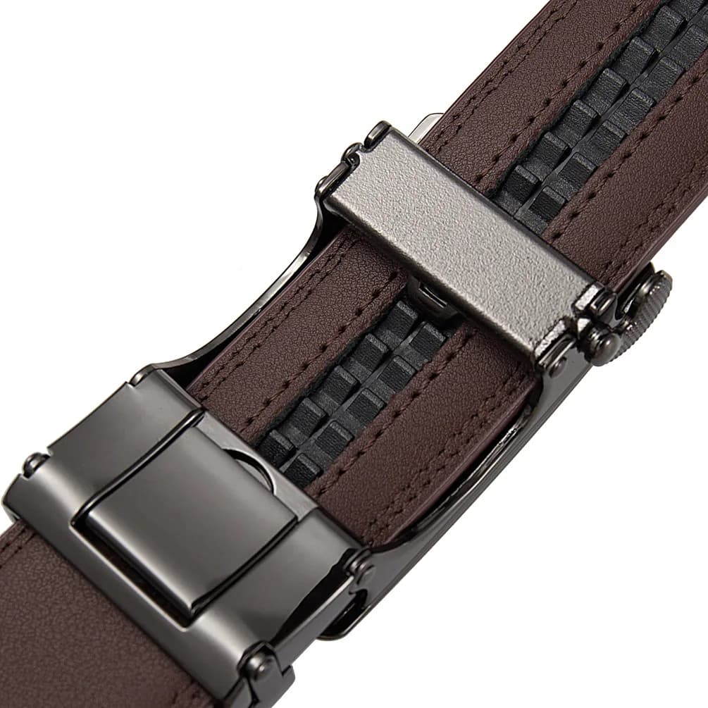 OYIFAN Ceinture à boucle automatique pour hommes, ceinture en cuir véritable de haute qualité, ceint