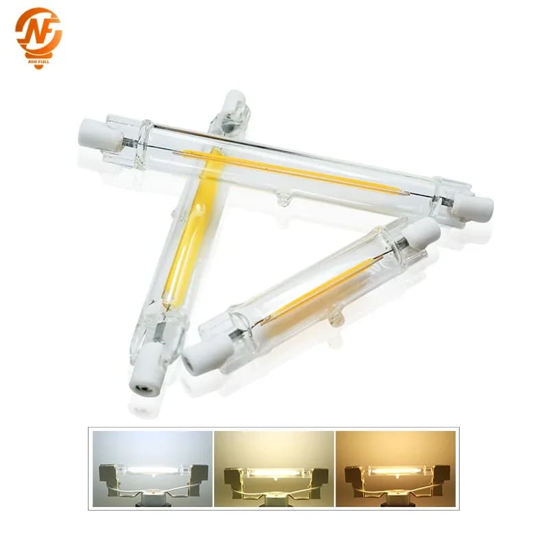 Ampoule LED haute puissance R7S en Tube de verre COB, céramique 110V 220V 78MM 118MM, lampe épis de 