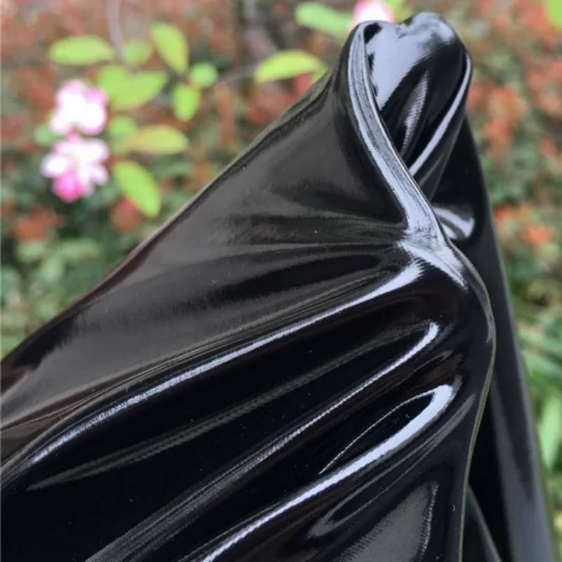 Tissu en cuir vinyle souple brillant 50x145cm, miroir Laser, Faux cuir PU, tissu PVC pour sac, robe,